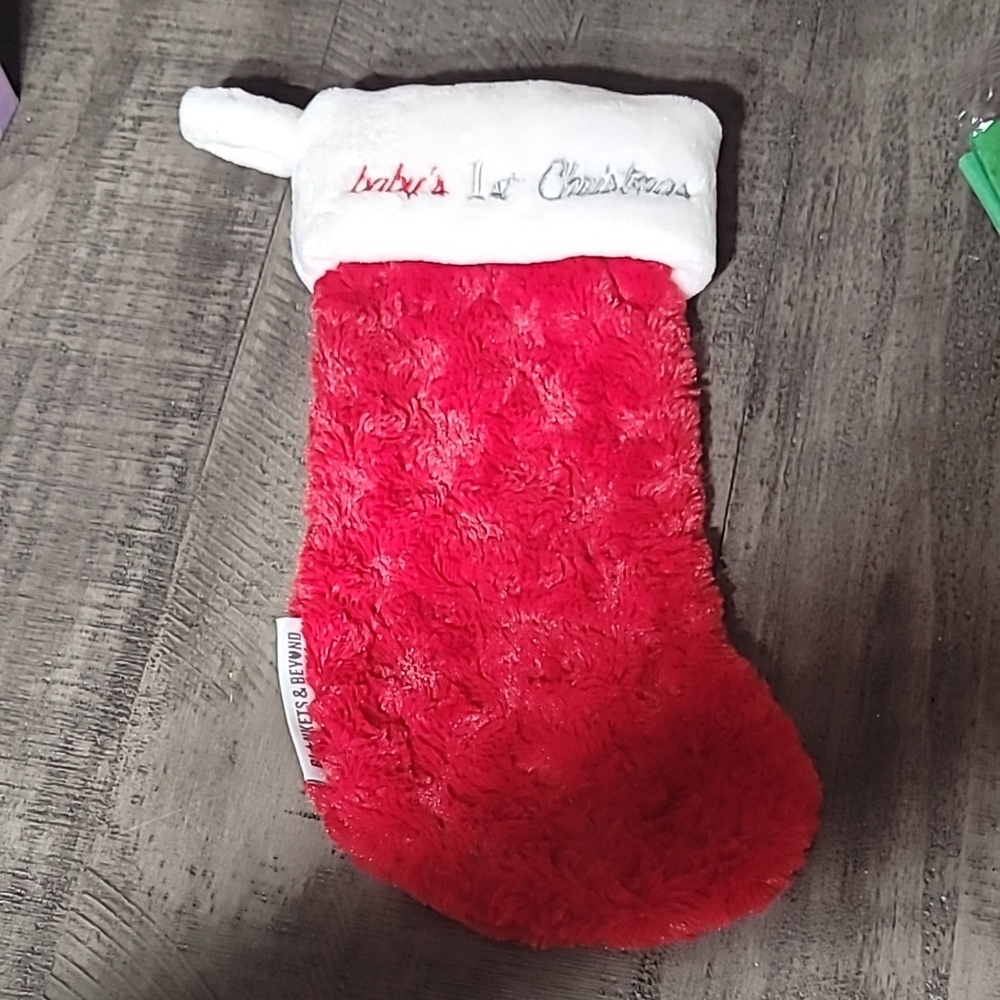 Baby's First Christmas Red Stocking Blankets & Beyond